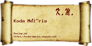 Koda Mária névjegykártya